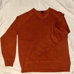 Mens GAP Sweater Orange V-Neck Size L Excellent